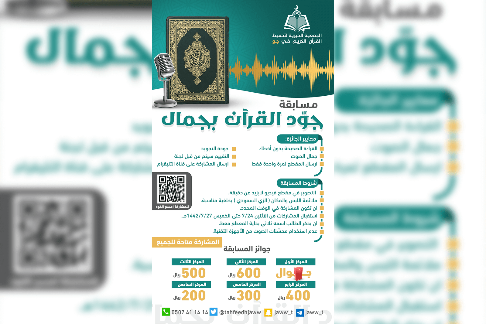 طالبان من الجمعية يتأهلان للتصفيات النهائية في مسابقة أمير الرياض ١٤٤٢ هـ